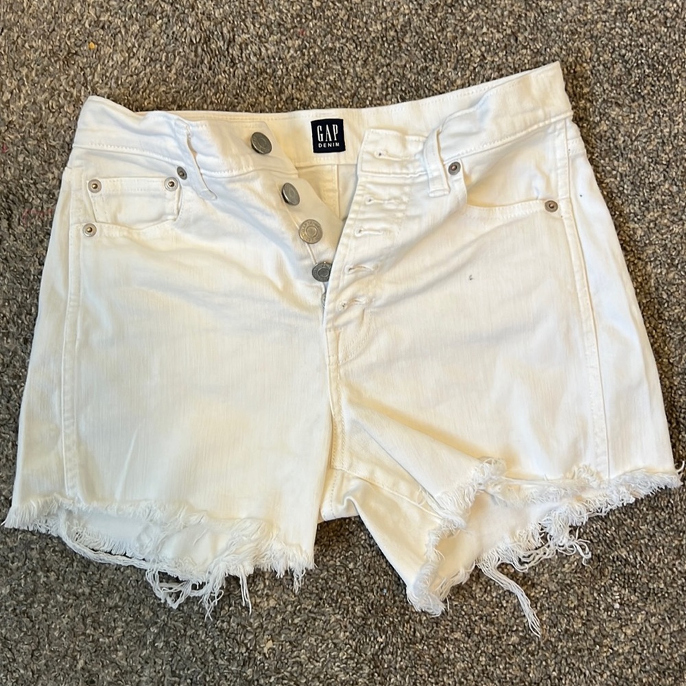 Denim white shorts